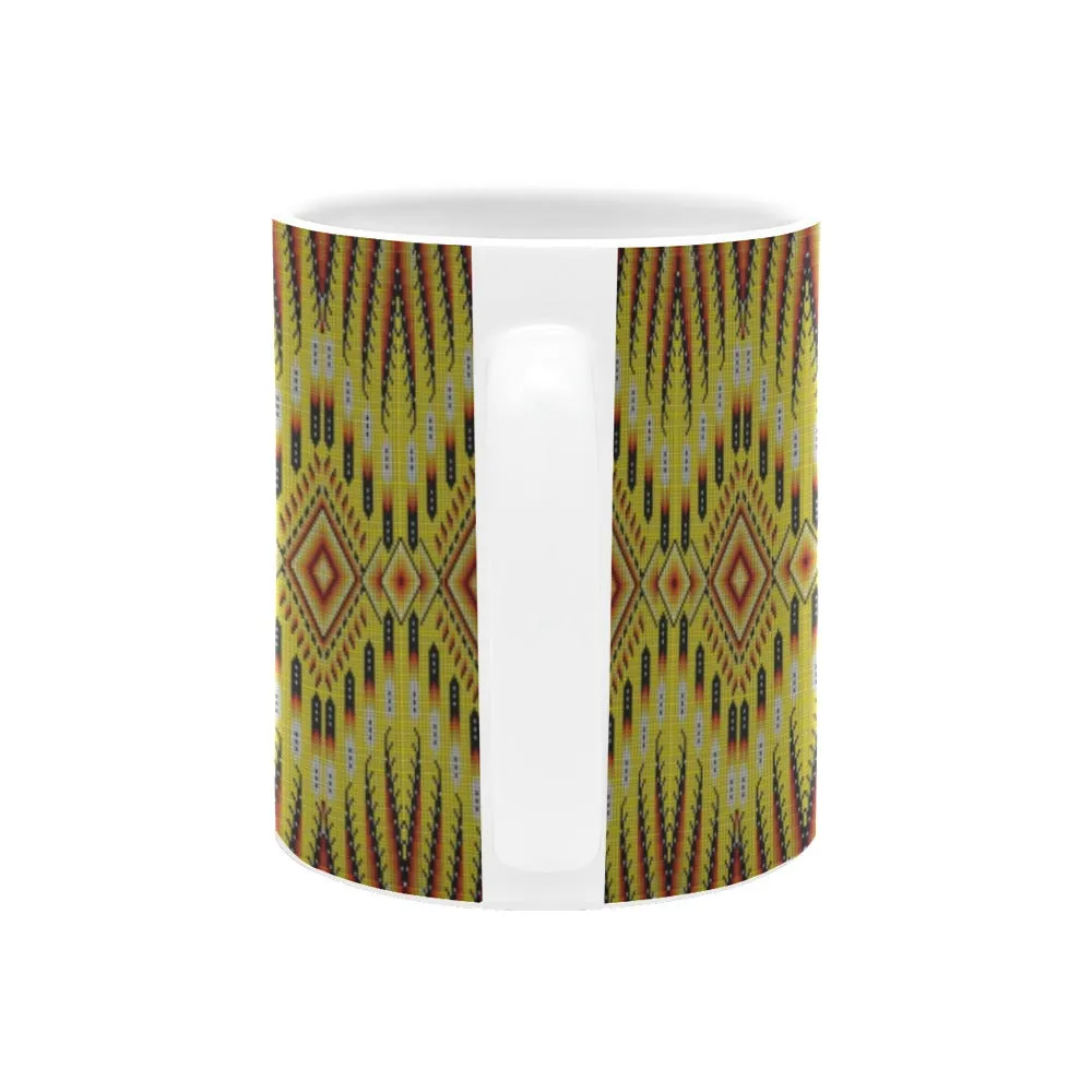 Fire Feather Yellow White Mug(11OZ)