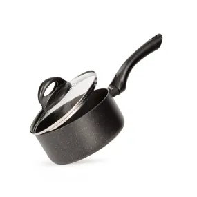 Fissman Saucepan with Glass Lid 1.5L, TouchStone Non-Stick Coating Aluminum Saucepan 16x8cm Forde Series