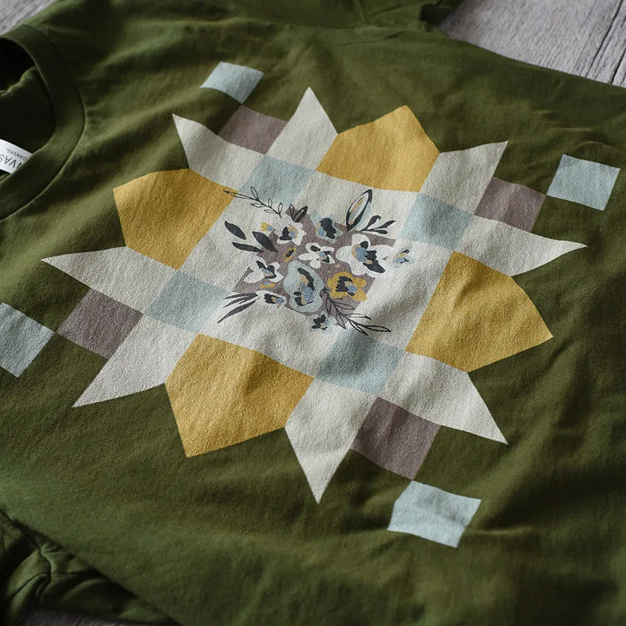 Floral Quilt Block Tee / T Shirt