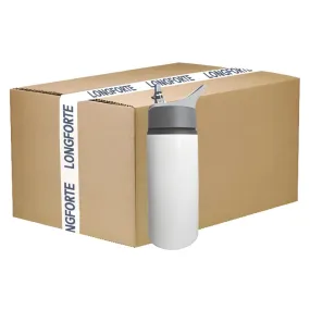 FULL CARTON - 60 x Handled 650ml Water Bottle - White