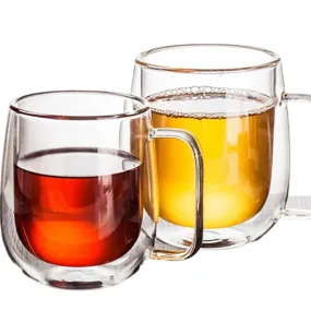 Funki Buys | Mugs | Double Wall Glass Mug | Insulated Coffee Cup