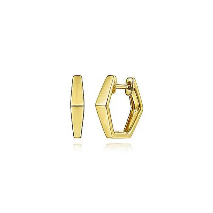 Gabriel & Co. Geometric Huggie Earrings in 14K Yellow Gold