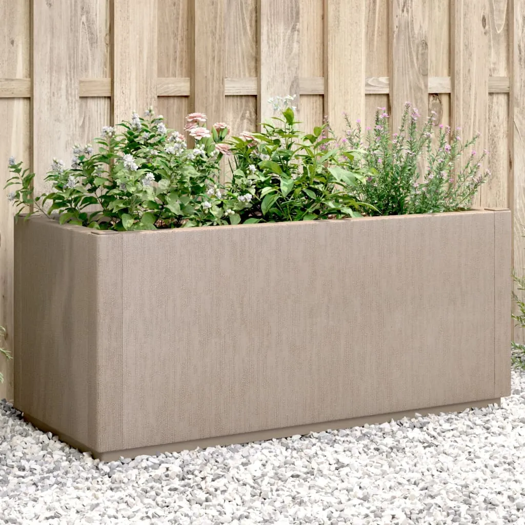 Garden Planter Light Brown 80x36x35 cm PP