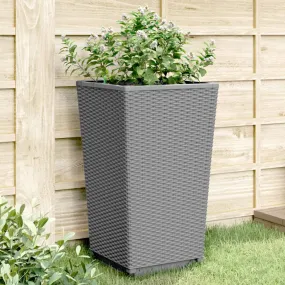 Garden Planters 2 pcs Light Grey 32.5x32.5x57 cm PP