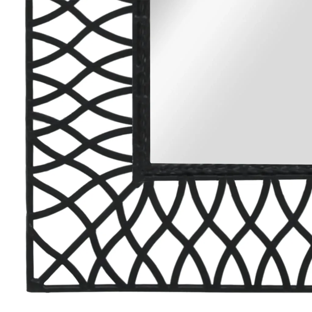 Garden Wall Mirror Arched 50x80 cm Black