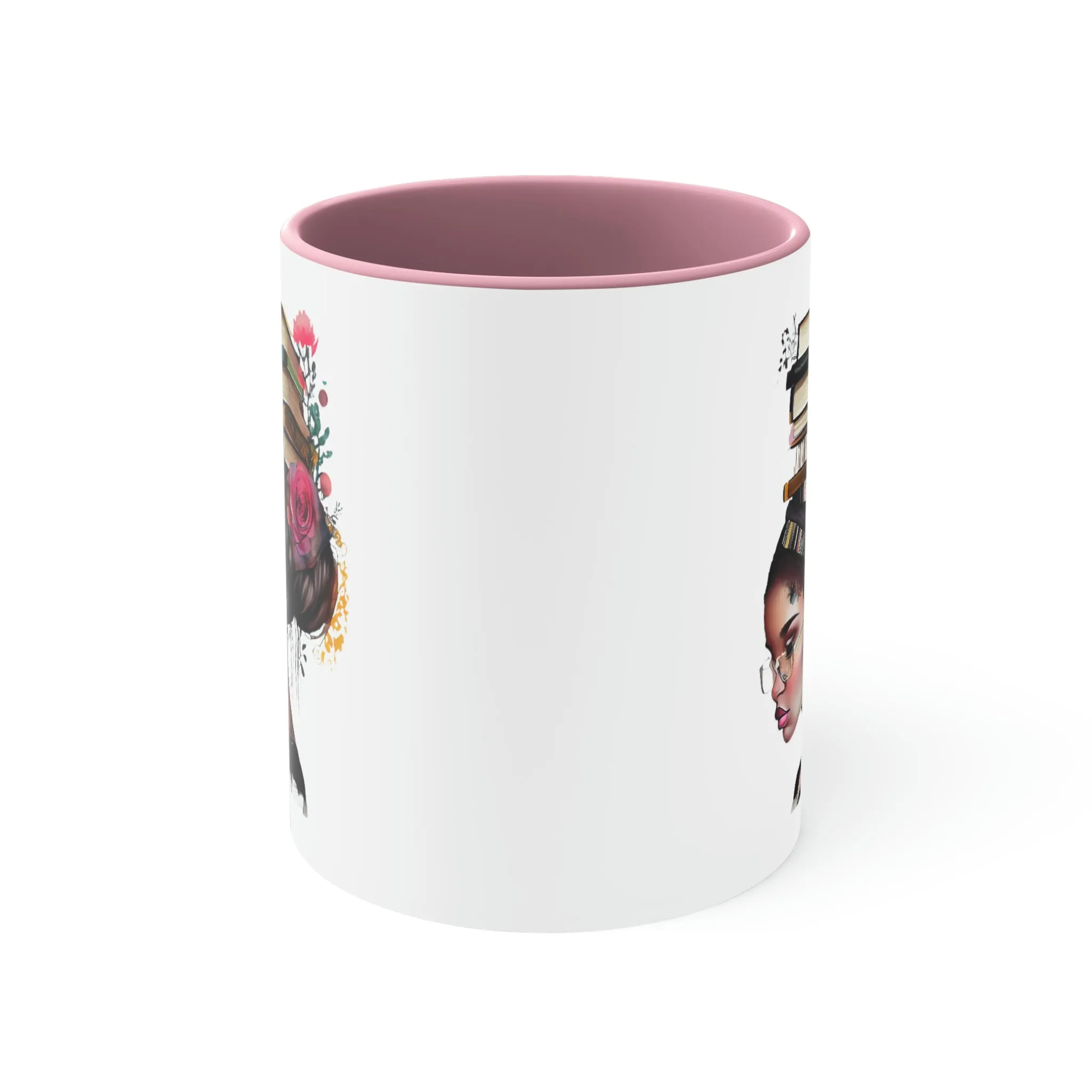 Girl with Books 1 - Accent Coffee Mug, 11oz