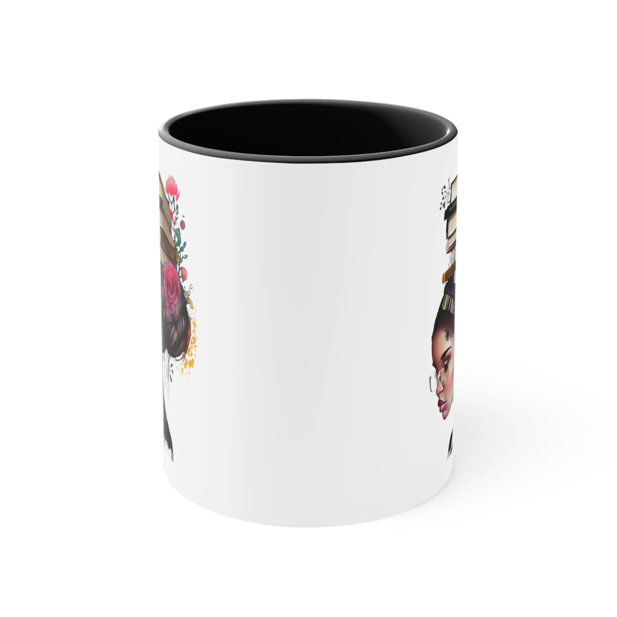 Girl with Books 1 - Accent Coffee Mug, 11oz