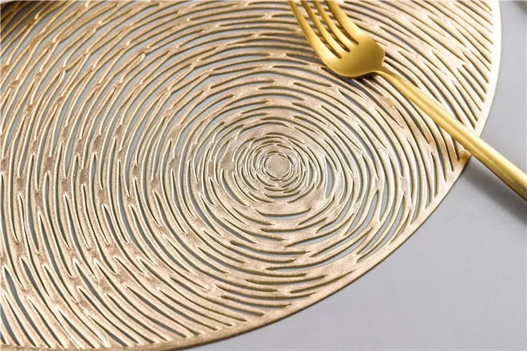 Gold Silvery Round Placemats