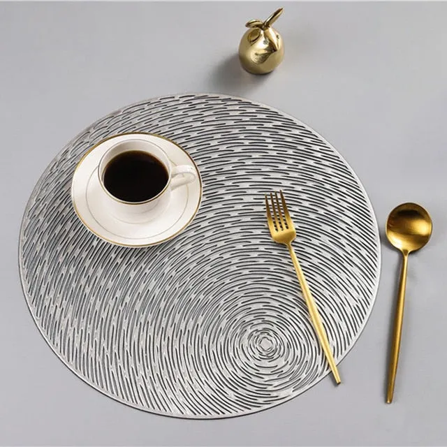 Gold Silvery Round Placemats