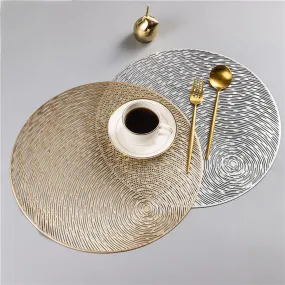 Gold Silvery Round Placemats