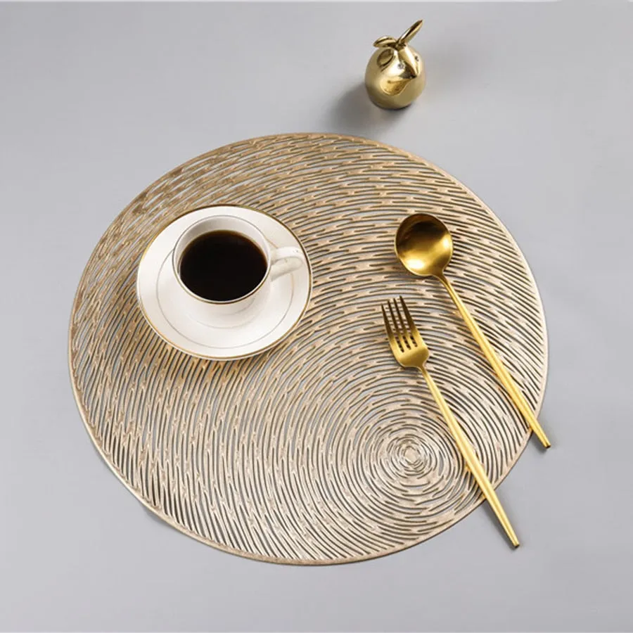 Gold Silvery Round Placemats