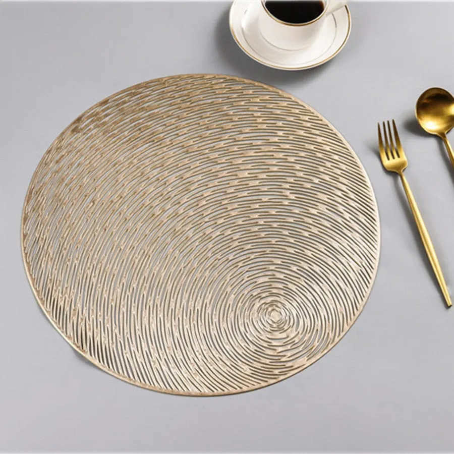 Gold Silvery Round Placemats