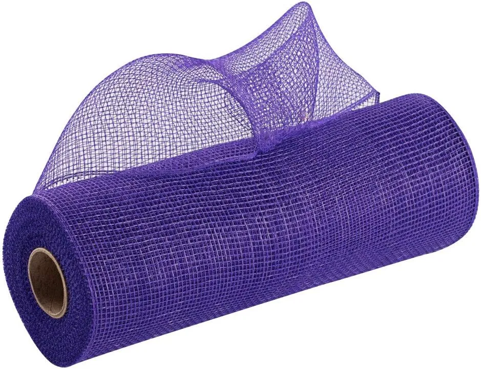 Green, Yellow Gold, Purple Deco Mesh - 10" x 10 Yards, Set of 3 Rolls