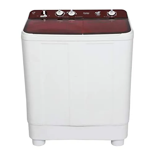 Haier 7.6 kg Semi-Automatic Top Loading Washing Machine (HTW76-1159BT, Red)