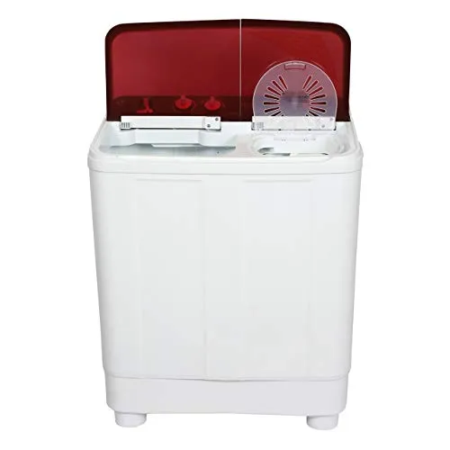 Haier 7.6 kg Semi-Automatic Top Loading Washing Machine (HTW76-1159BT, Red)