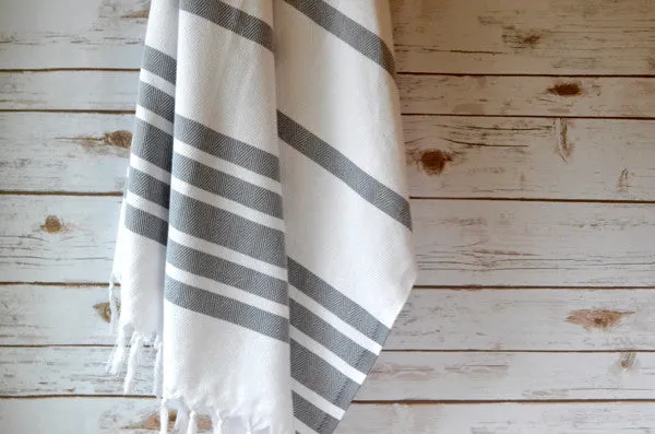 Herringbone Towels - Slate