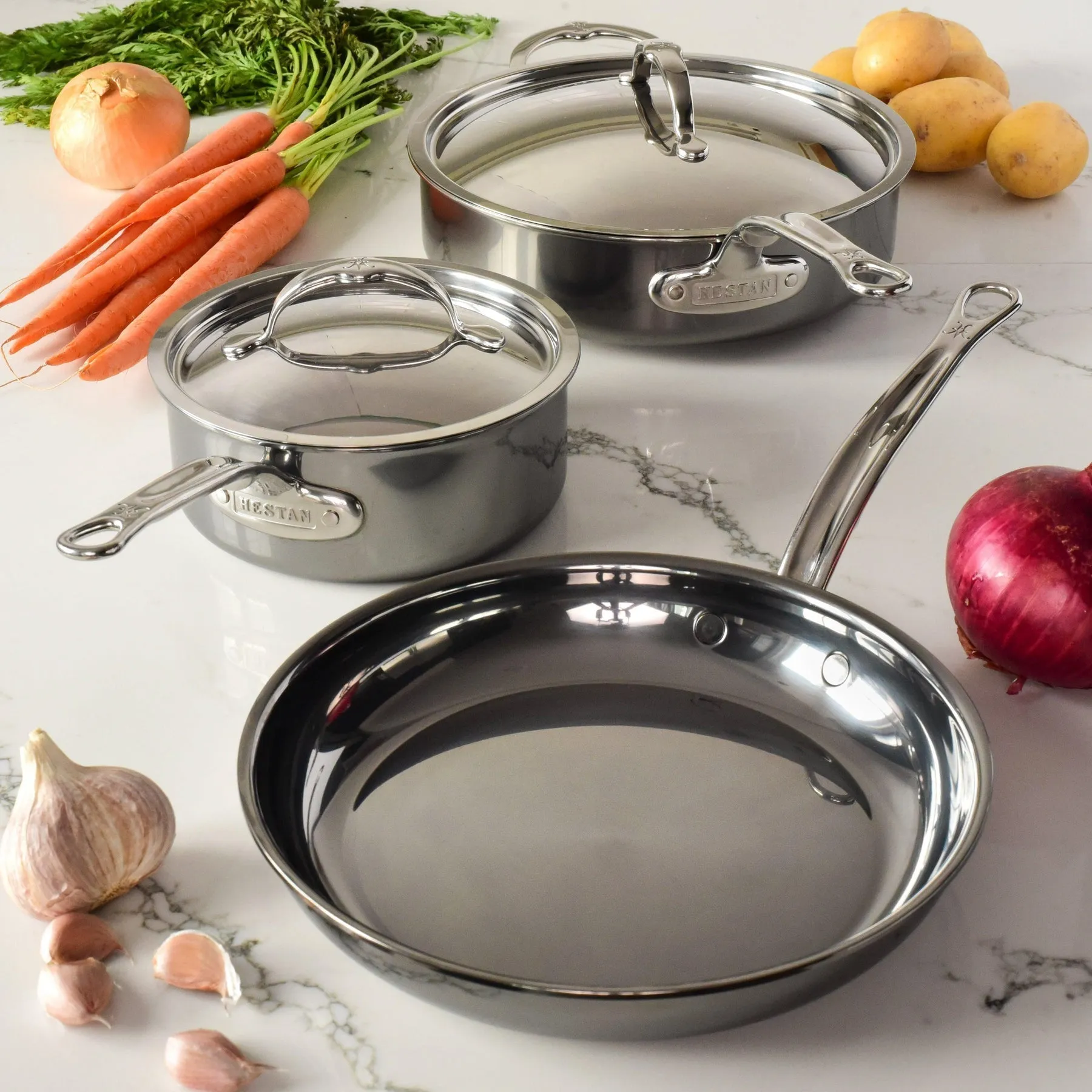 Hestan NanoBond Stainless Steel Essential 5 Piece Cookware Set