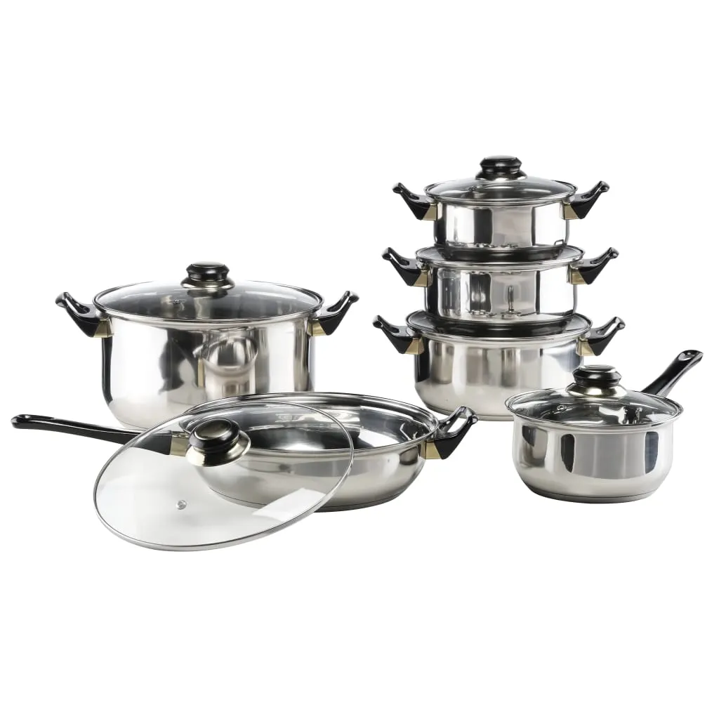 HI 12 Piece Cookware Set Stainless Steel