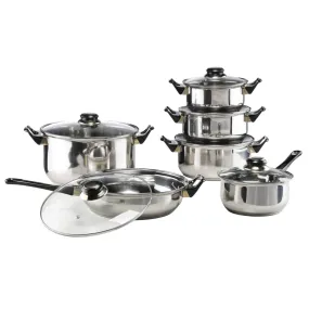 HI 12 Piece Cookware Set Stainless Steel