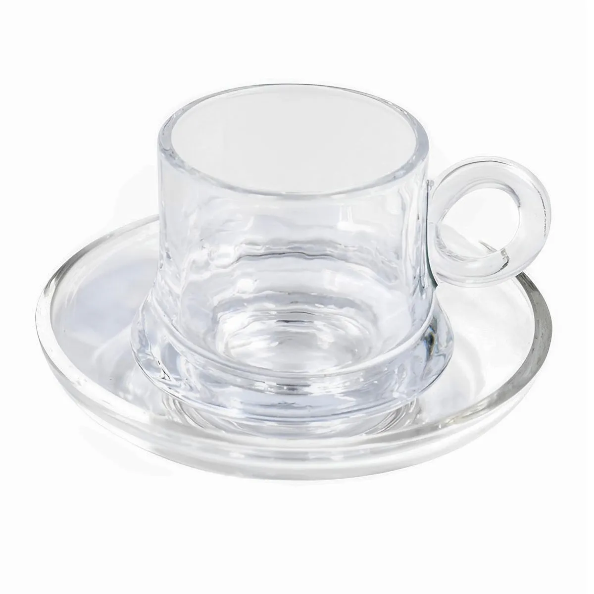 High-Grade Glass Cup & Saucer Set