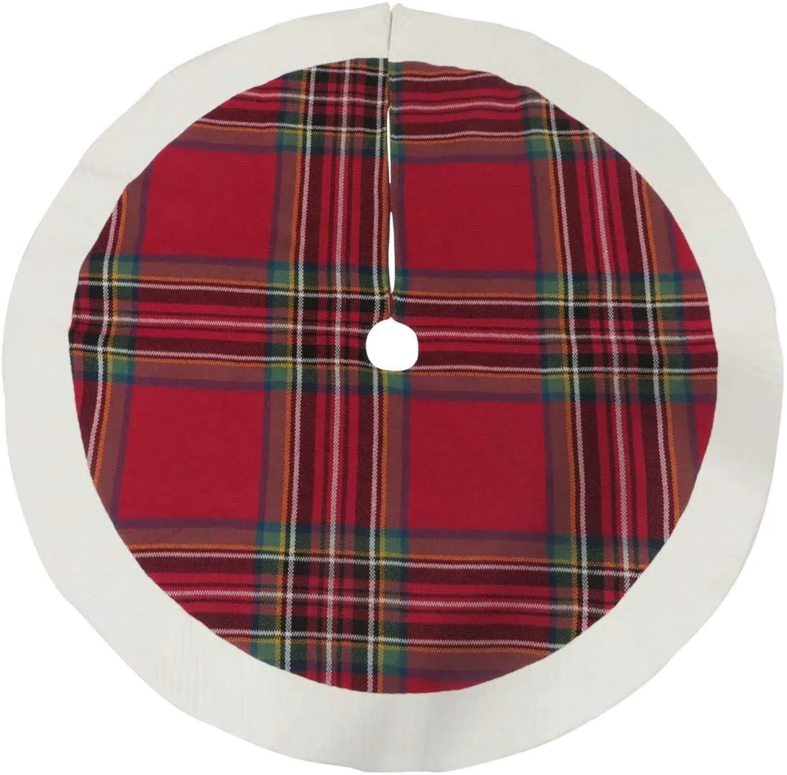 Holiday Tartan Christmas Tree Skirt - 48" Diameter