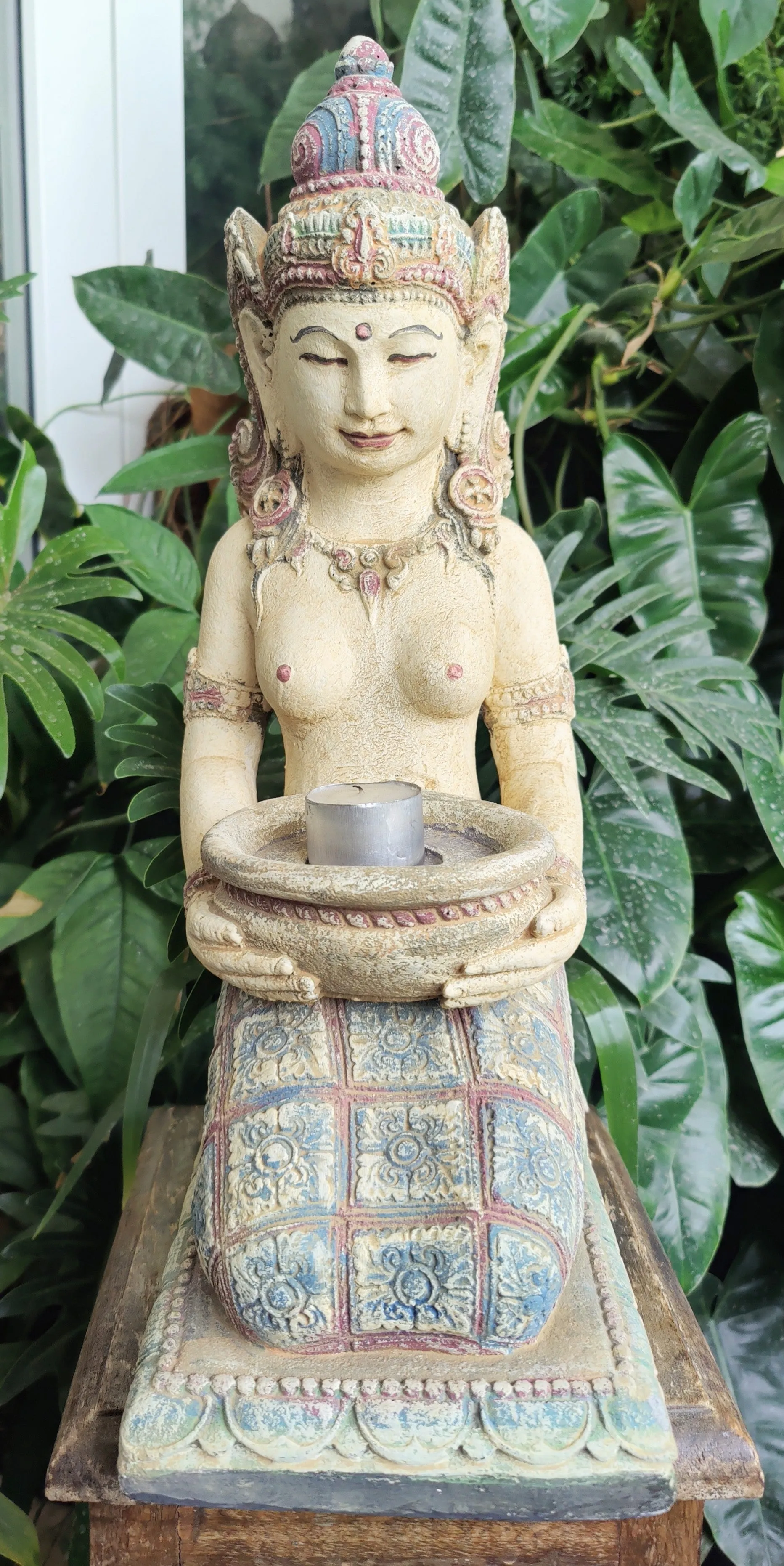 Home Decor. Table - Garden Ornament. Stone Statue of Dewi Sri, Goddess of Bali.