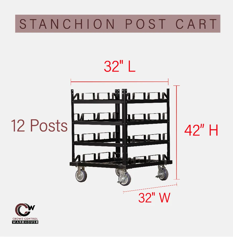 Horizontal Post Storage Cart (12 Posts or 24 Posts) - Trafford Industrial