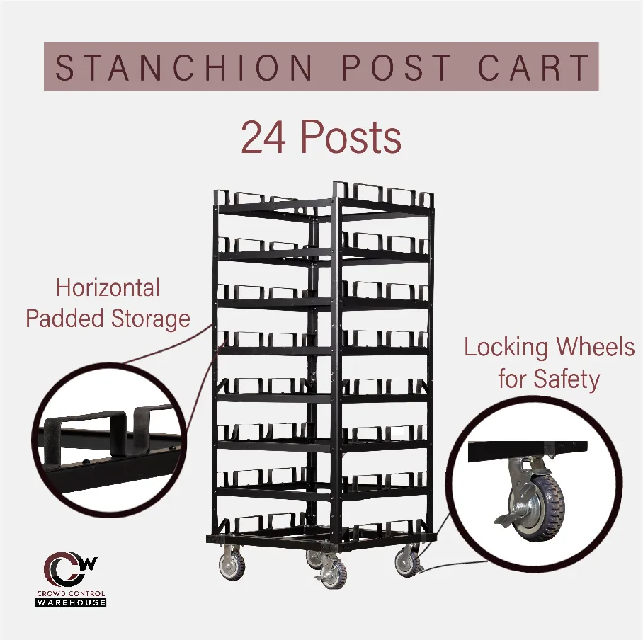 Horizontal Post Storage Cart (12 Posts or 24 Posts) - Trafford Industrial