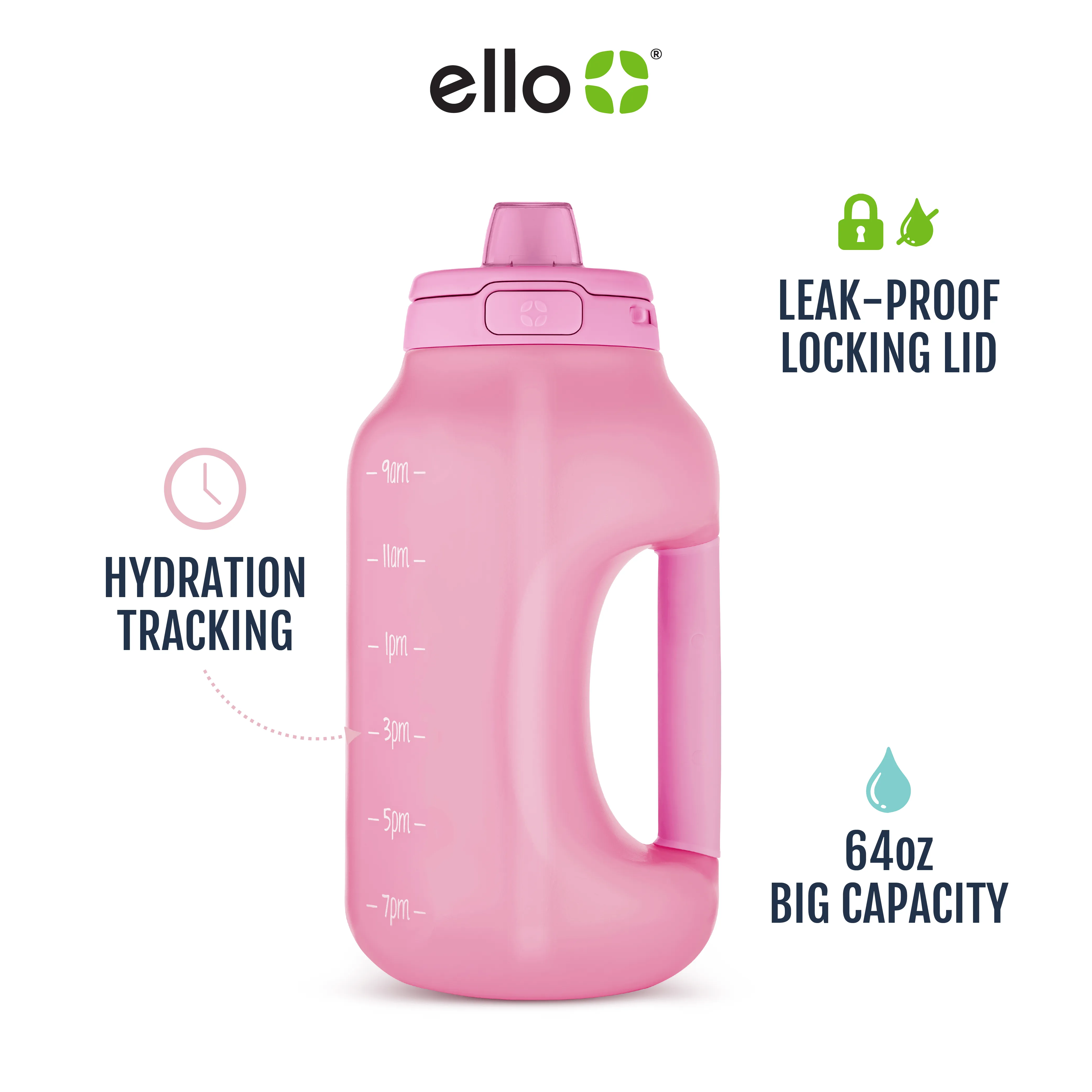 Hydra Half Gallon Water Bottle with Straw