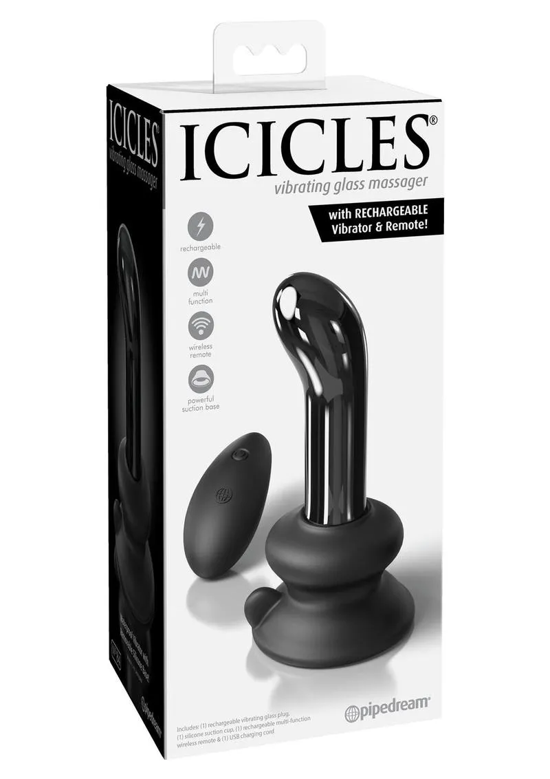 Icicles No. 84 Rechargeable Glass P-Spot Plug with Remote Control