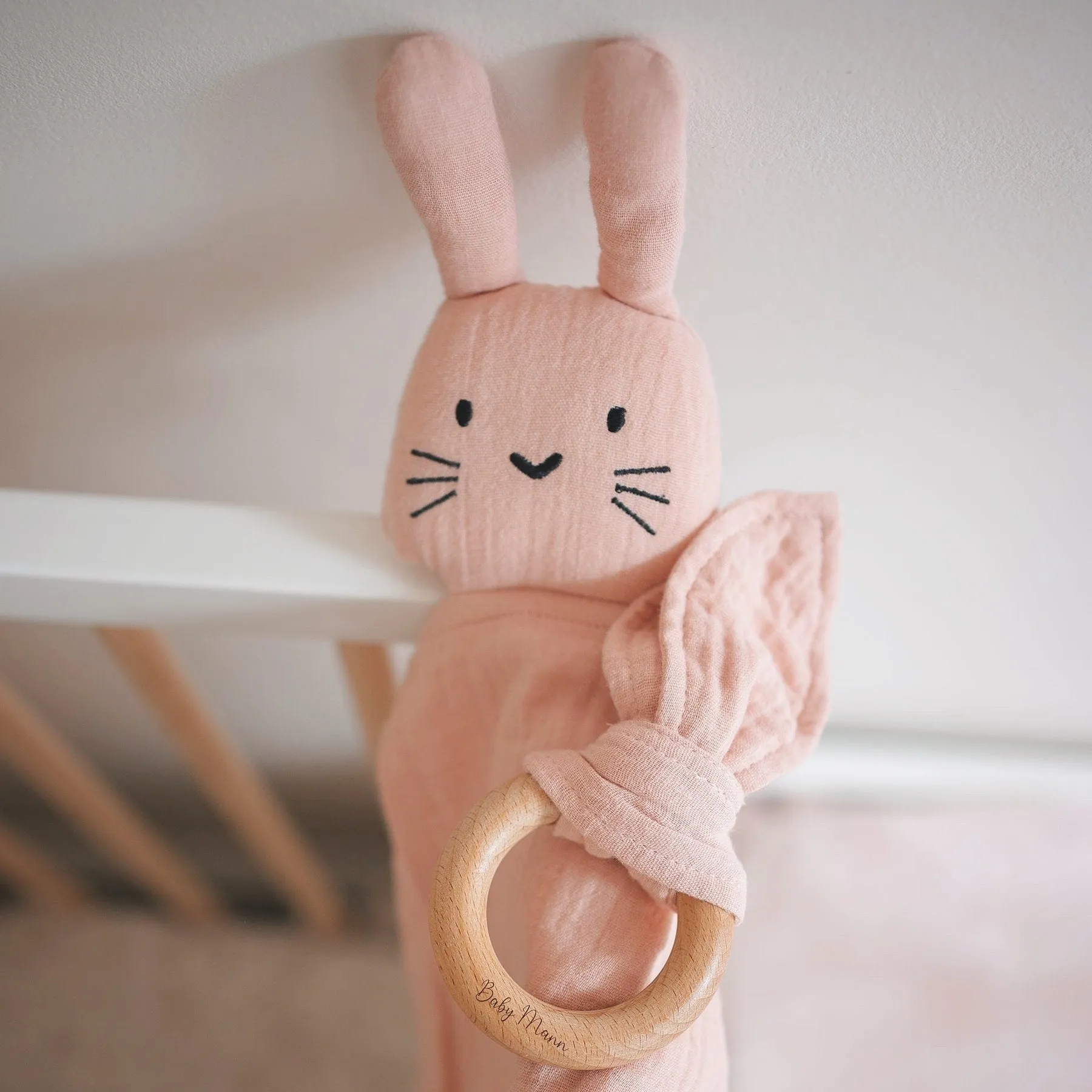 JBØRN Organic Cotton Bunny Comforter & Teether Set | Personalisable