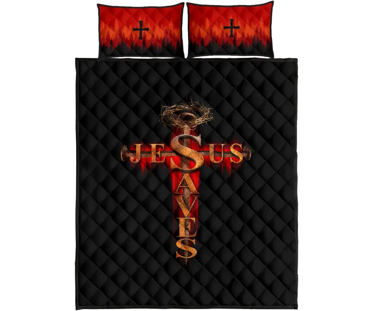 Jesus Saves Jesus Quilt Bedding Set - Christian Bedding Sets