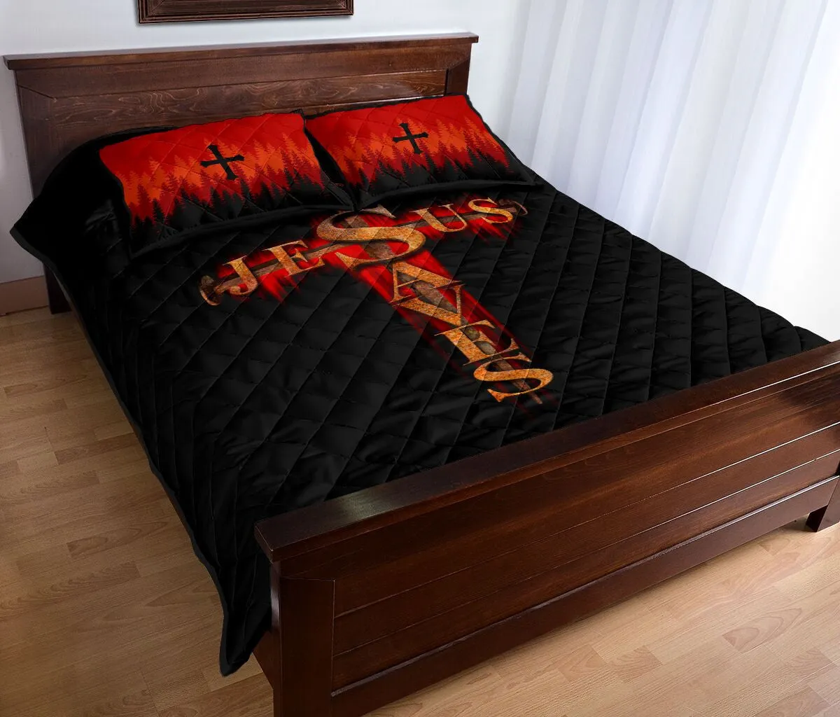 Jesus Saves Jesus Quilt Bedding Set - Christian Bedding Sets