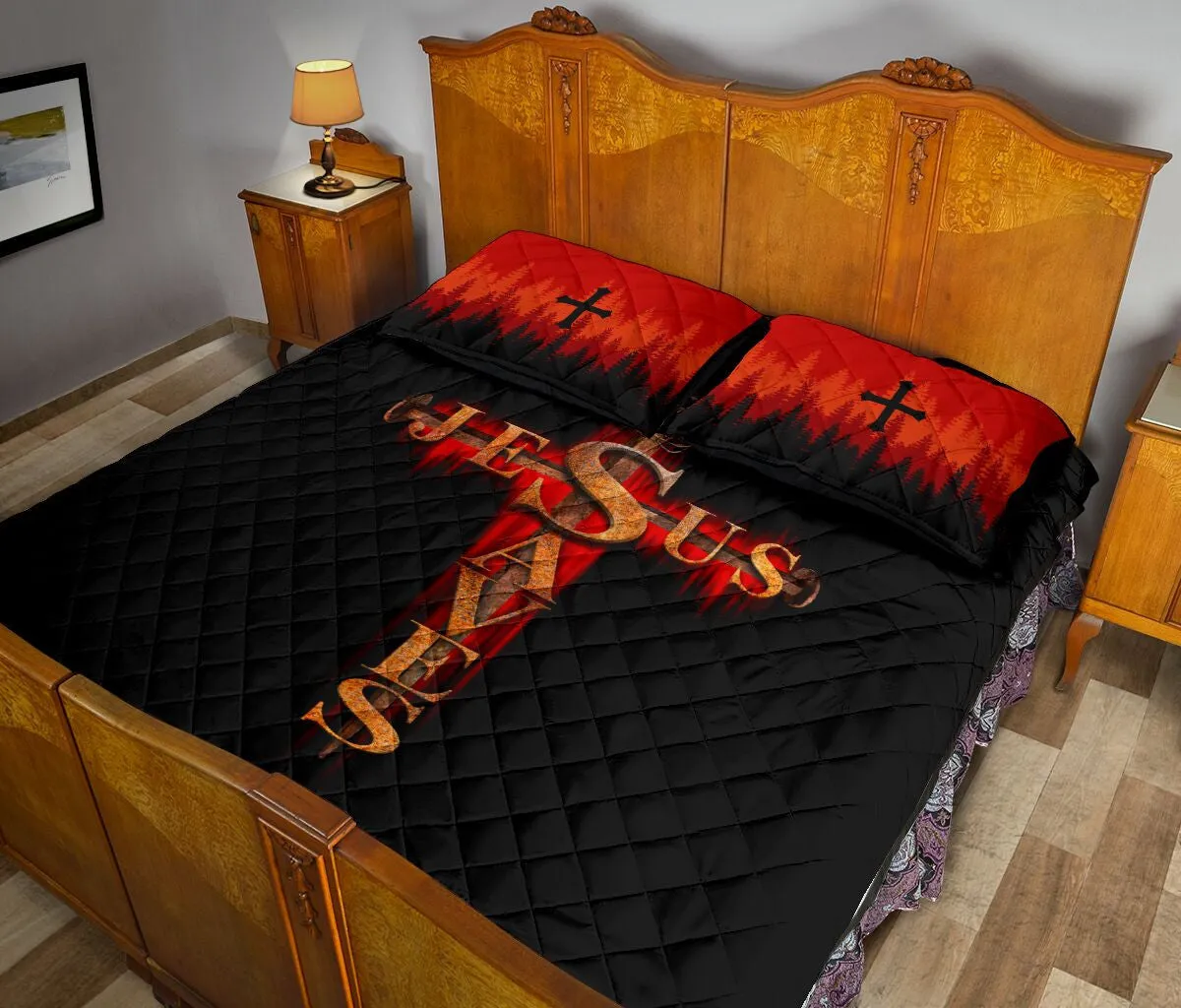 Jesus Saves Jesus Quilt Bedding Set - Christian Bedding Sets