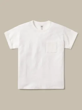 J.PRESS x BUCK MASON TOUGH KNIT POCKET T - WHITE