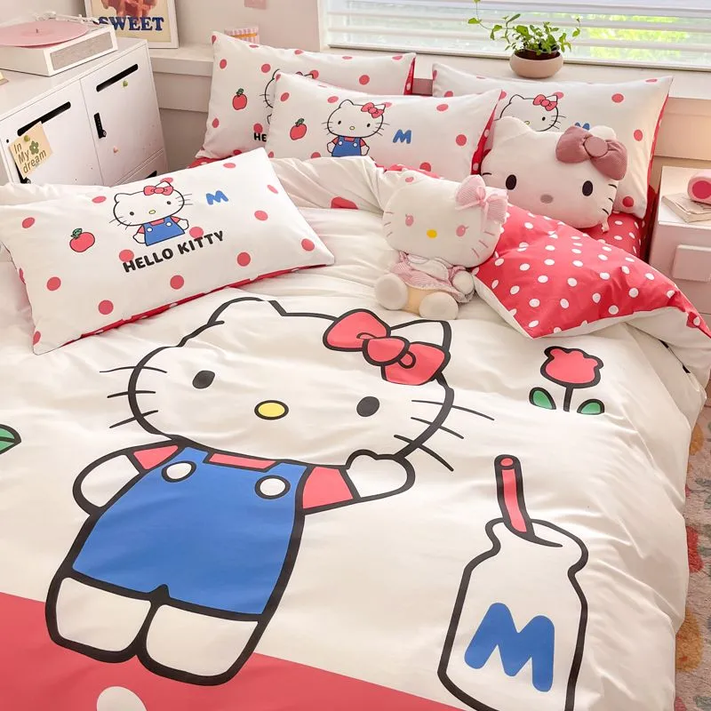 Kawaii Kitty with Milk Bedding Sheet Set KI539