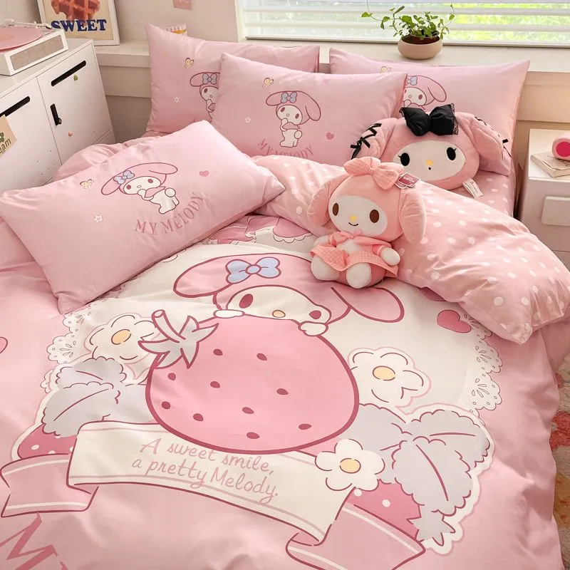 Kawaii Kitty with Milk Bedding Sheet Set KI539