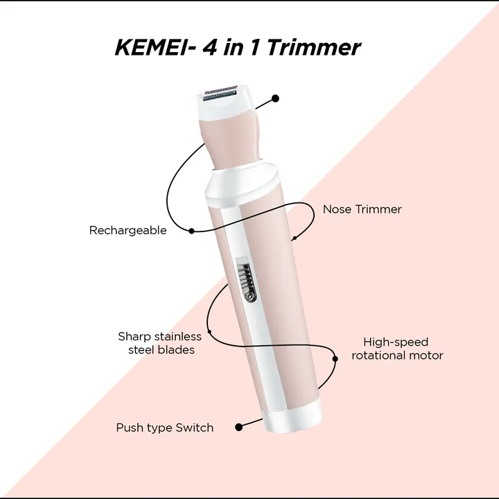 Kemei 4 in 1 Shaver Suit Hair Remover Km-3024