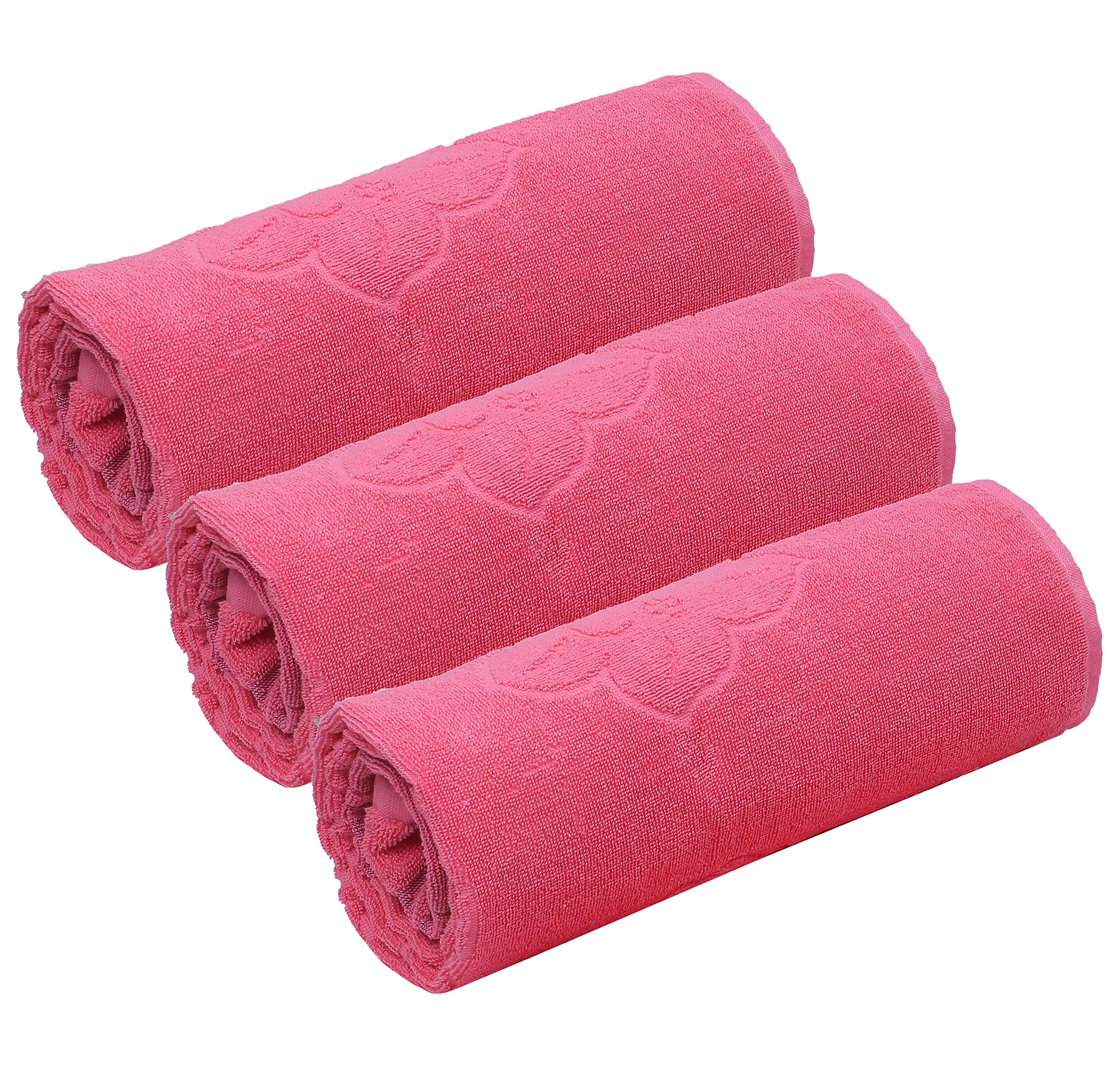 Kuber Industries 100 Percent Cotton 3 Pieces Full Size Bath Towel 30"x60" (Pink), CTKTC13798