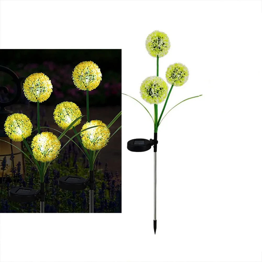 Landscape Lamp Led Solar Lights Waterproof Simulation Dandelion Decoration Lamp For Outdoor Garden Lawn Balcony Patio Yard Light