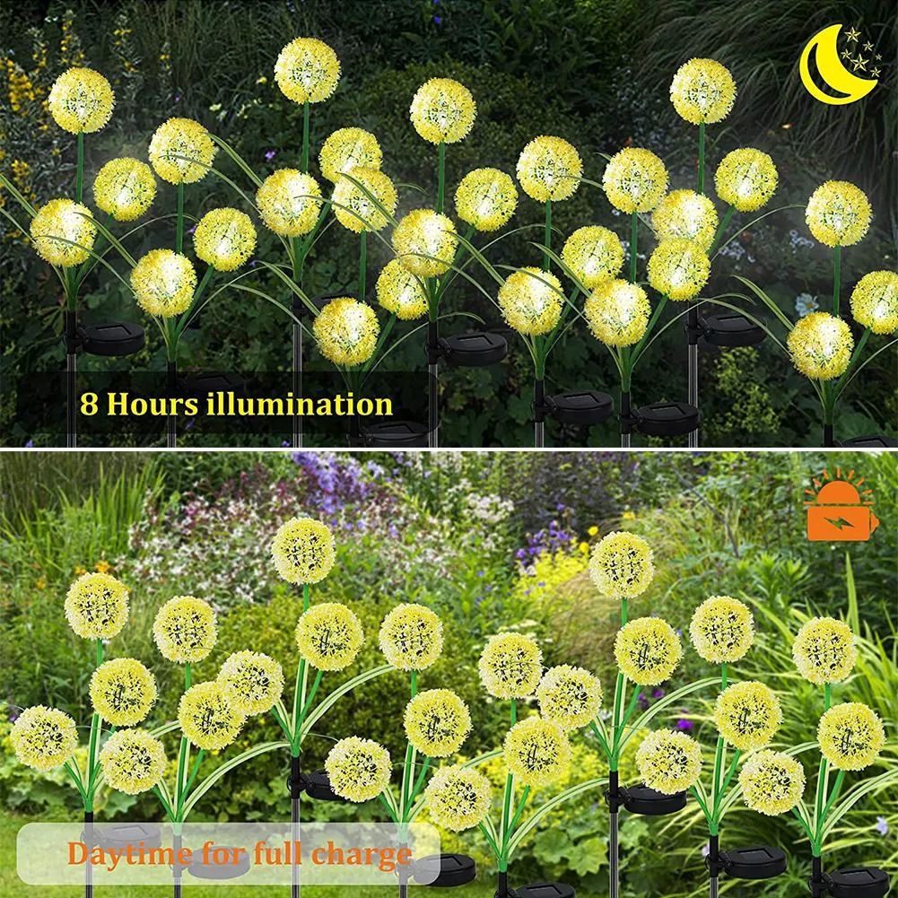 Landscape Lamp Led Solar Lights Waterproof Simulation Dandelion Decoration Lamp For Outdoor Garden Lawn Balcony Patio Yard Light