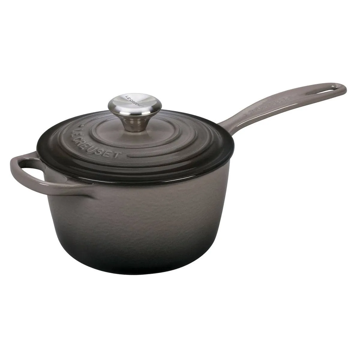 Le Creuset Signature Enameled Cast Iron Sauce Pan with Lid, 1.75-Quart, Oyster