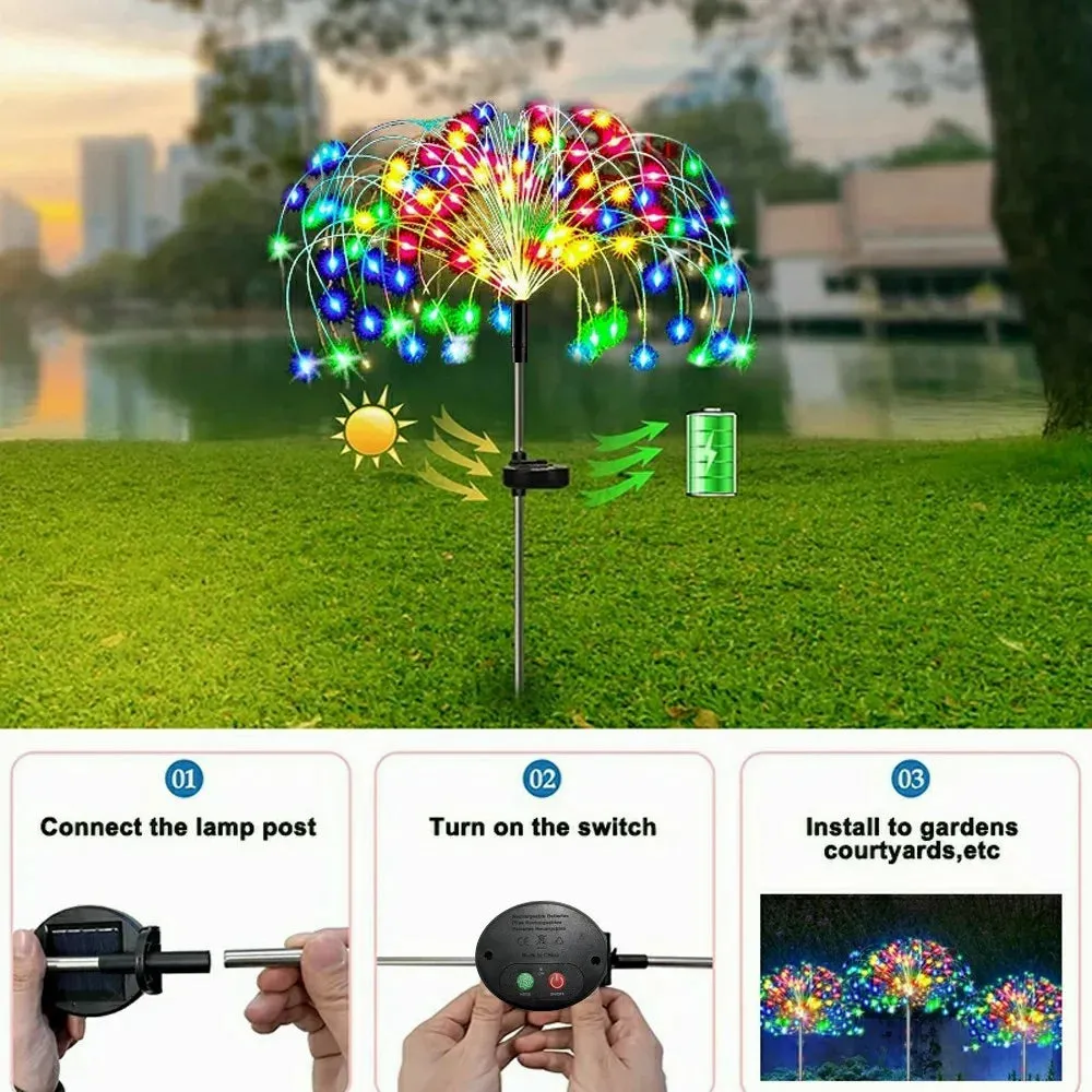 LED Solar Firework Fairy Outdoor Pathway Lights