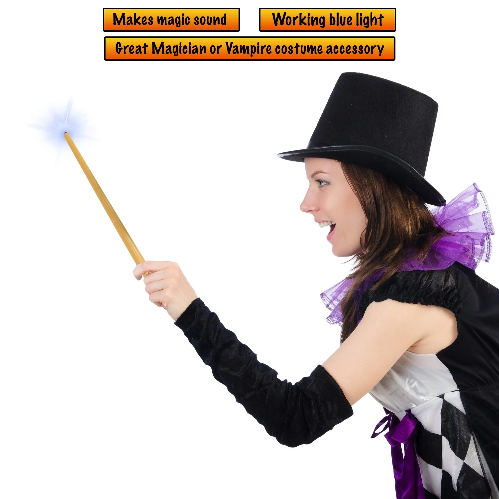 Light Up Magic Wand - Pretend Play Witch and Wizard Wand with Lights and Sounds - 1 Piece