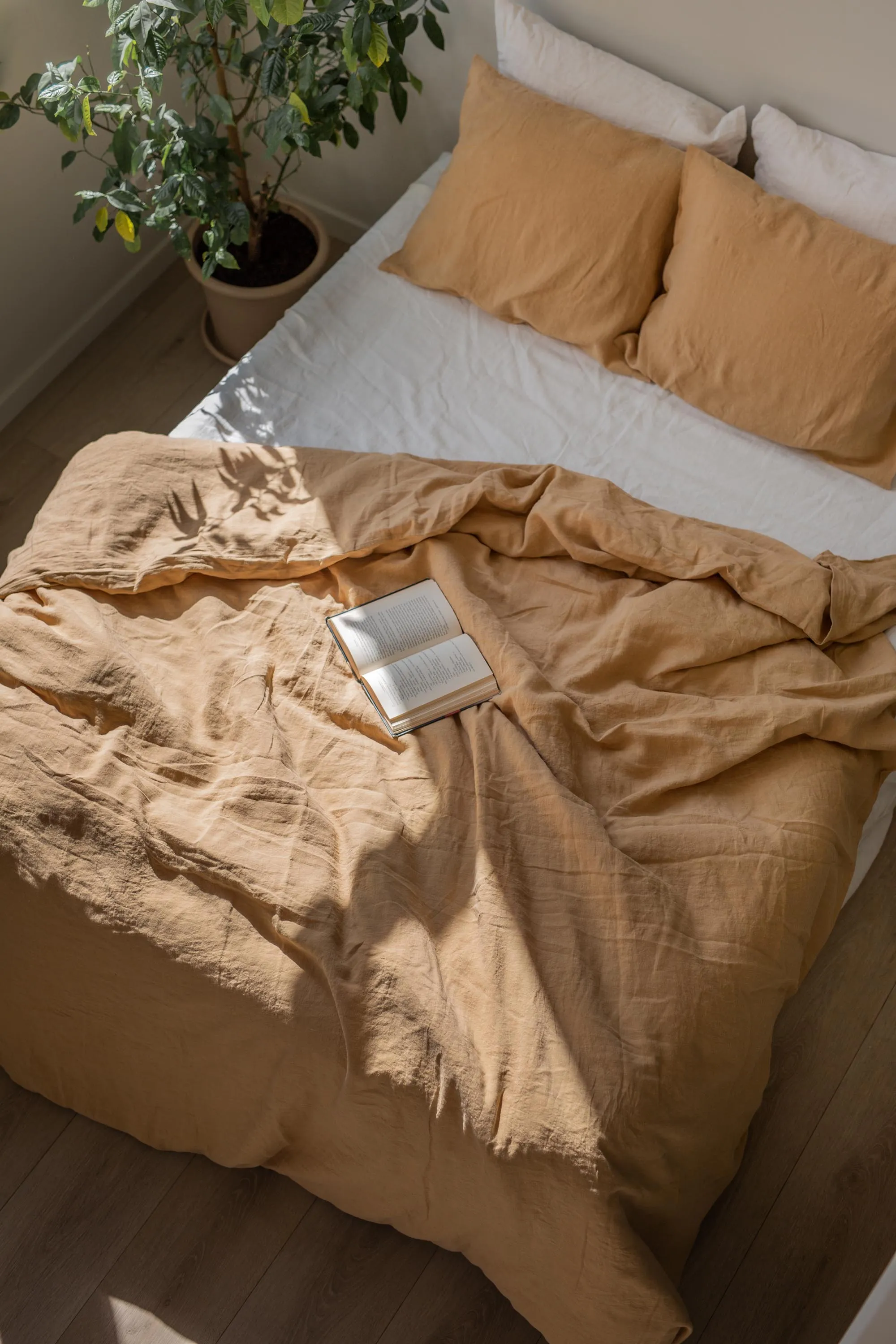 Linen Bedding Set Mustard