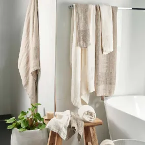 MAYLA  LINEN BATH TOWEL - NATURAL