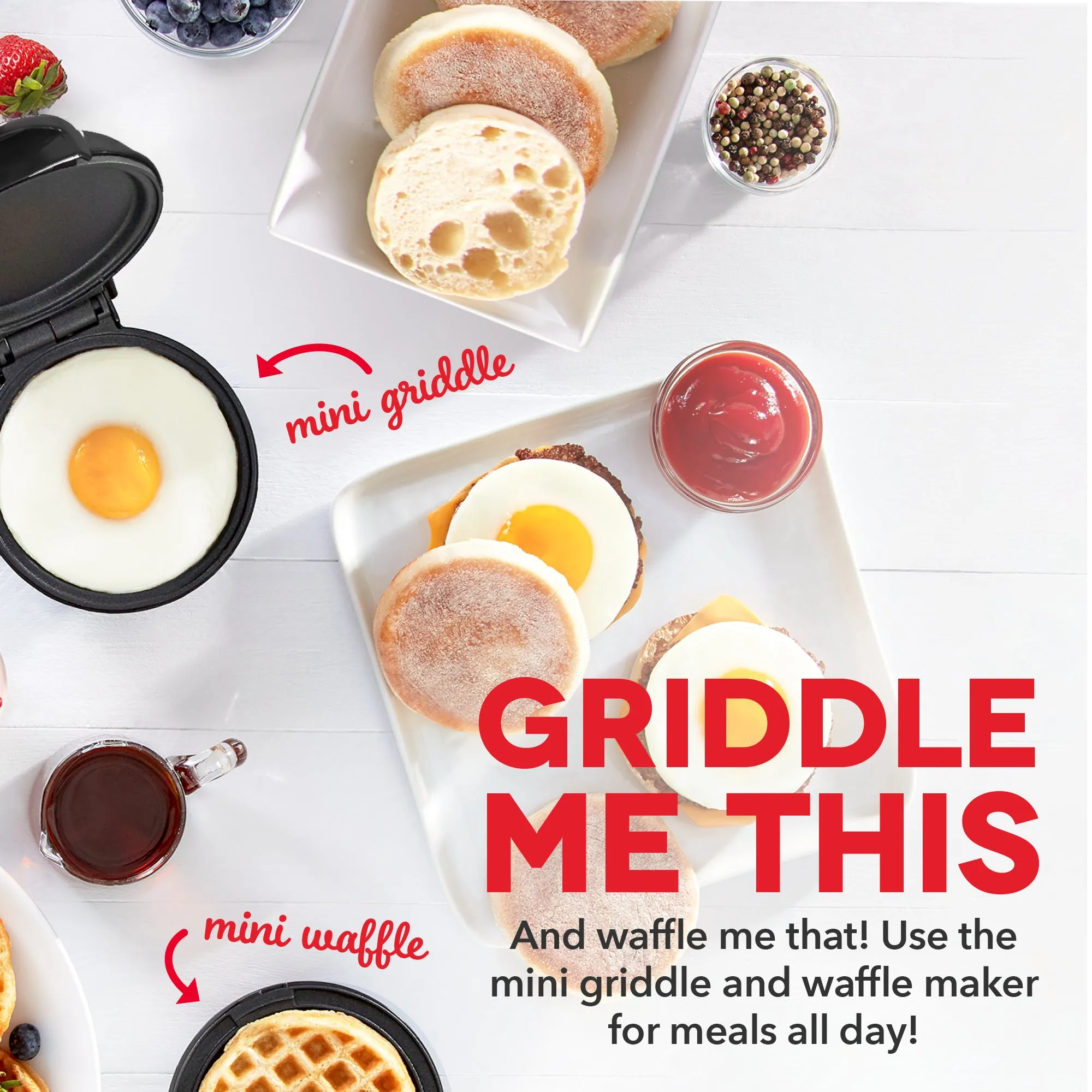 Mini Maker Waffle and Griddle 2-Pack