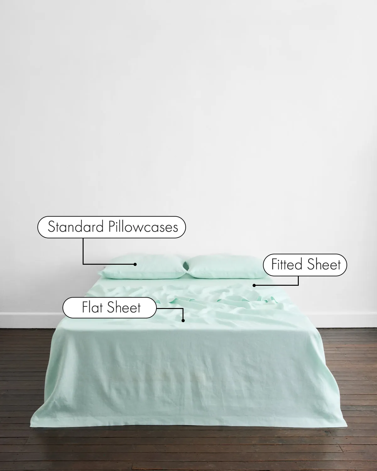 Mint 100% French Flax Linen Sheet Set