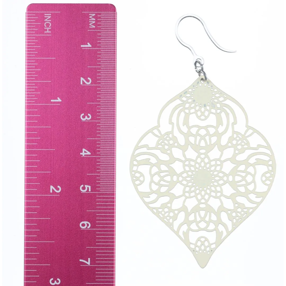 Moroccan Leaf Dangles Hypoallergenic Earrings for Sensitive Ears Made with Plastic Posts