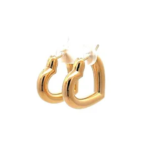 Mountz Collection Heart-Shaped Electroform Hoop Earrings in 14K Yellow Gold